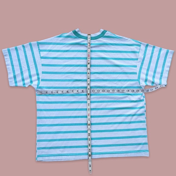 Vintage 90s Striped Flower essential t-shirt tee - Picture 3 of 4